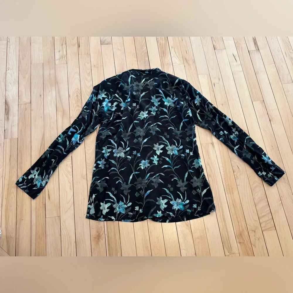 Johnny Was Biya Zabi Blouse Floral Print Silk Button Down Small - Picture 7 of 8